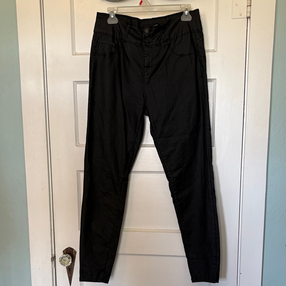 Blue Savvy Women's Black Slim Fit Casual Pants Size 17/33